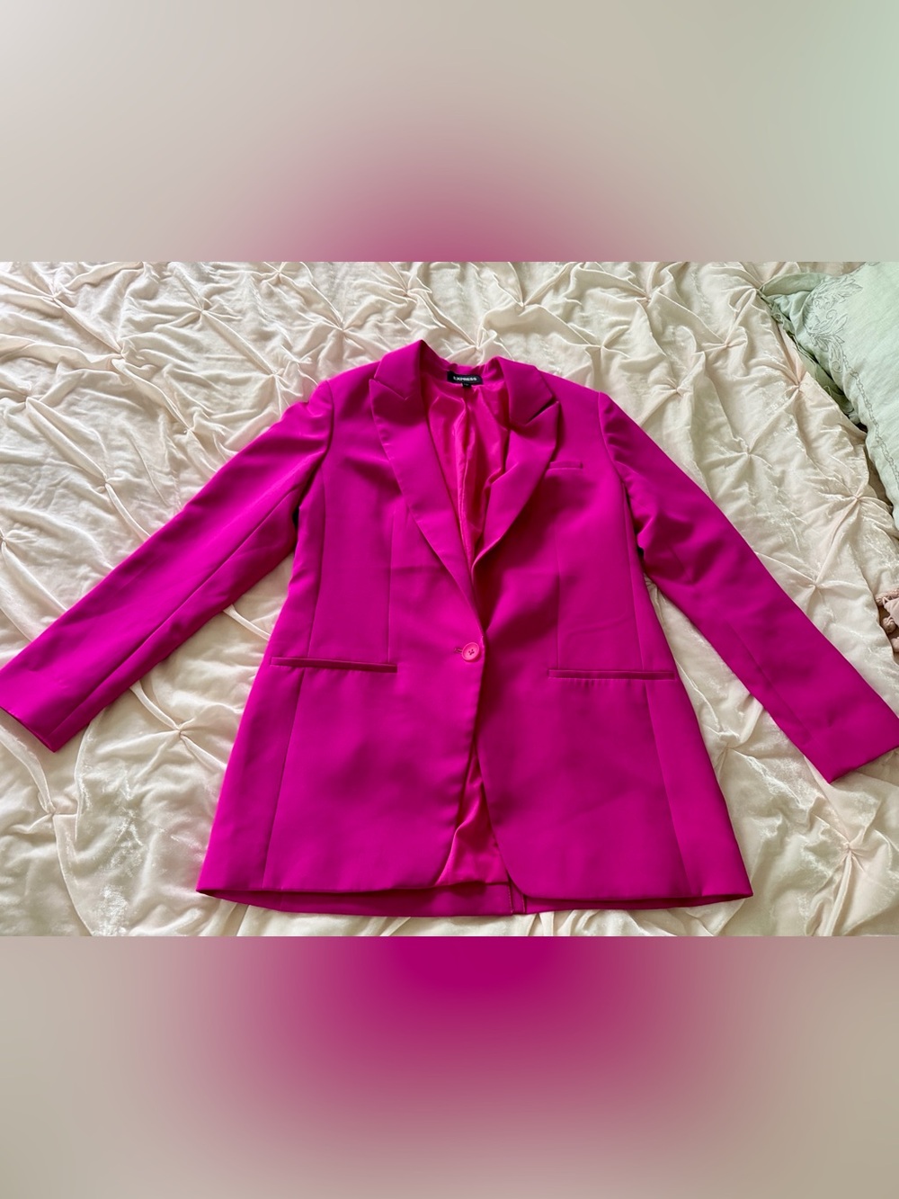 Orchid Pink Sz S Express Lined Blazer Jacket